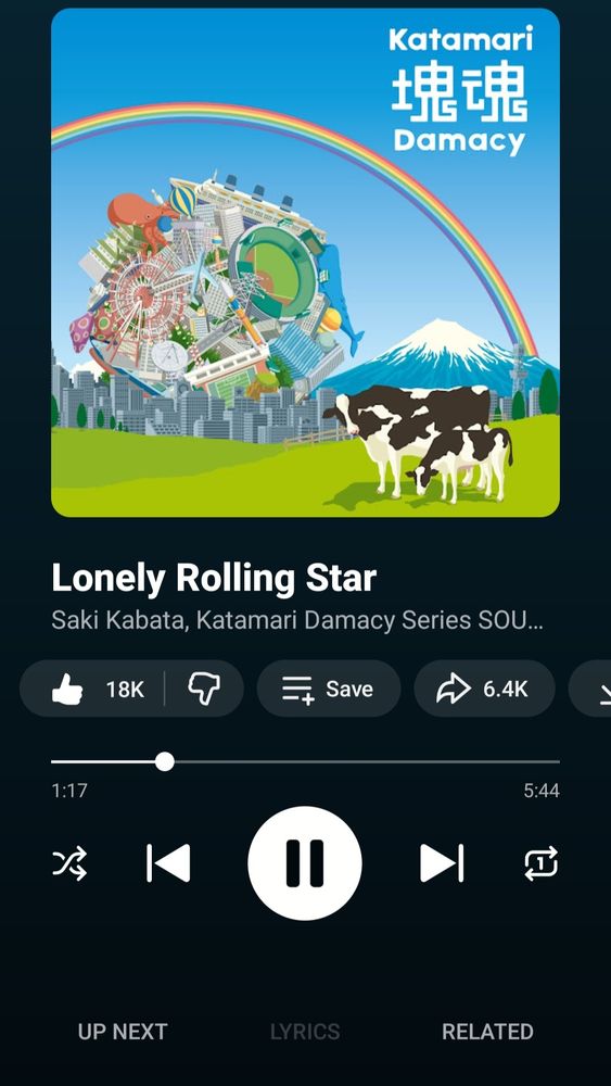 Lonely Rolling Star from Katamari Damacy on loop as I try to go the fuck to sleep