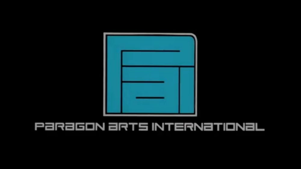Title card for Paragon Arts International. The letters form a cool maze.