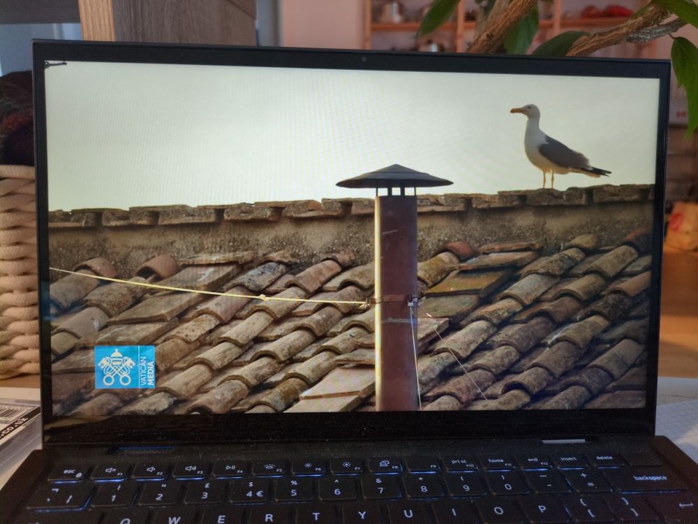 Picture of the streaming of the chimney in Vatican city