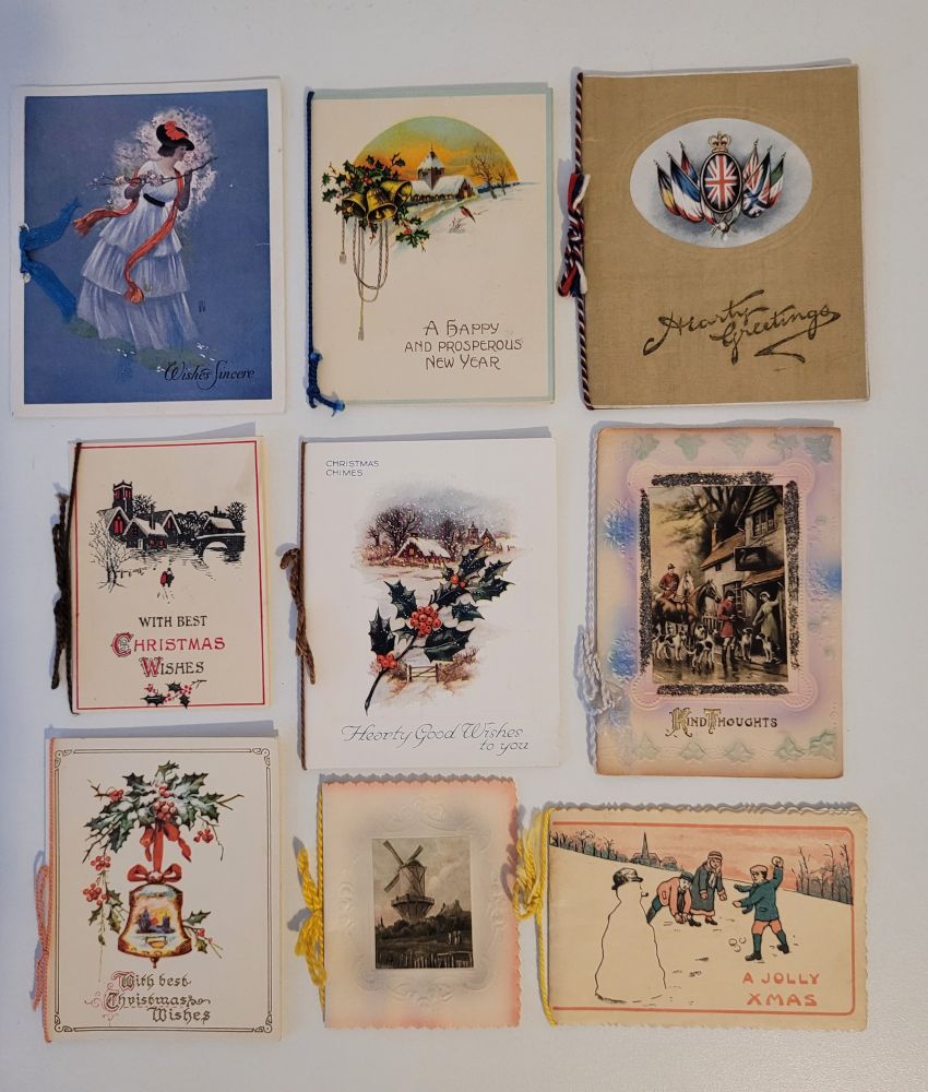 Nine vintage Christmas cards