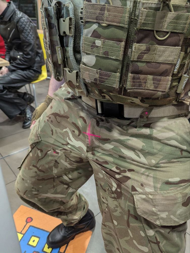Laser cross hair on my trousers 