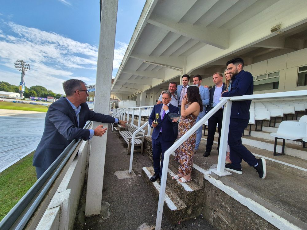 Photos being taken after the awards ceremony at the Spitfire Cricket Ground in Canterbury