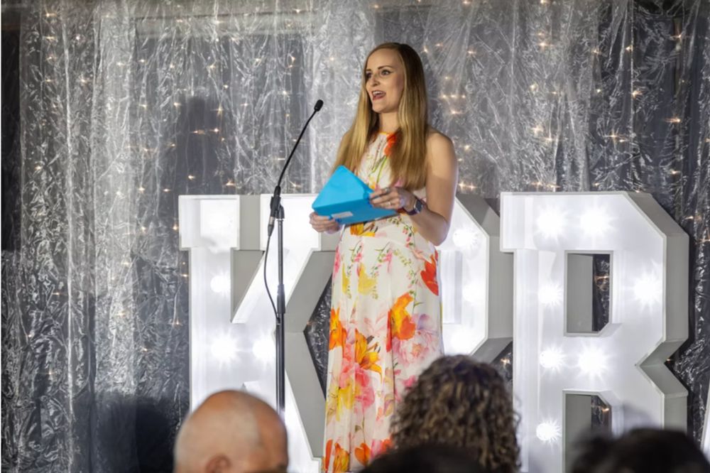 Sian presenting an award at the Kent Press and Broadcast Awards