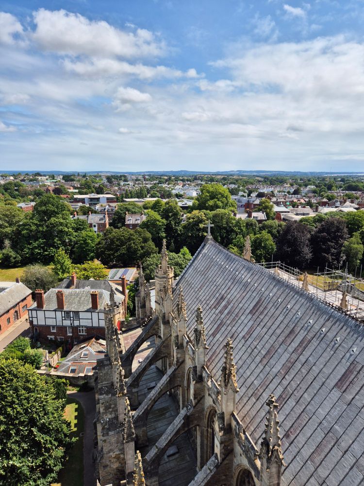 View from the roof of Exeter Cathedral 