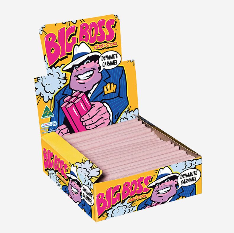 An open box of Big Boss candy cigars 