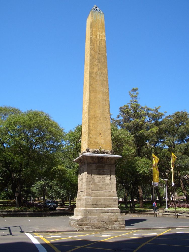 A (hollow) stone obelisk in Sydney's Hyde Park which was once used as a sewer vent