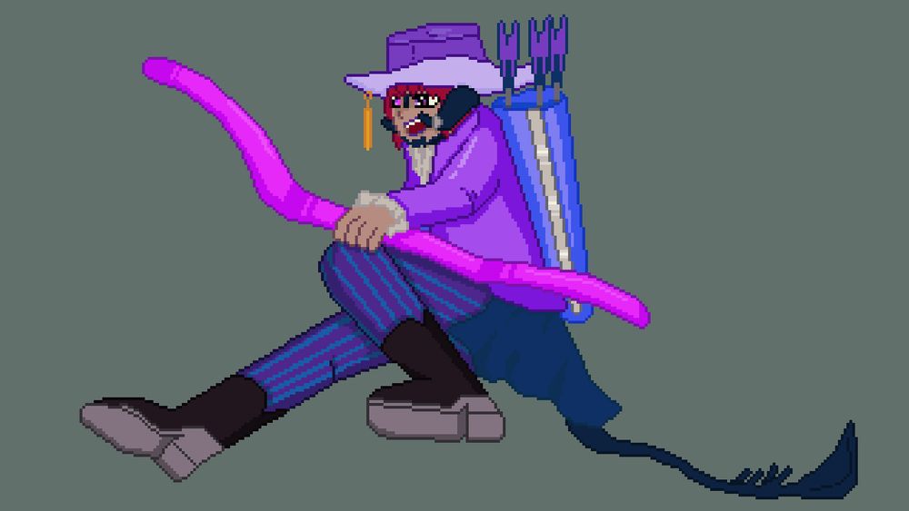 Pixel Art WoL Au Ra Bard mid Empyreal Arrow 