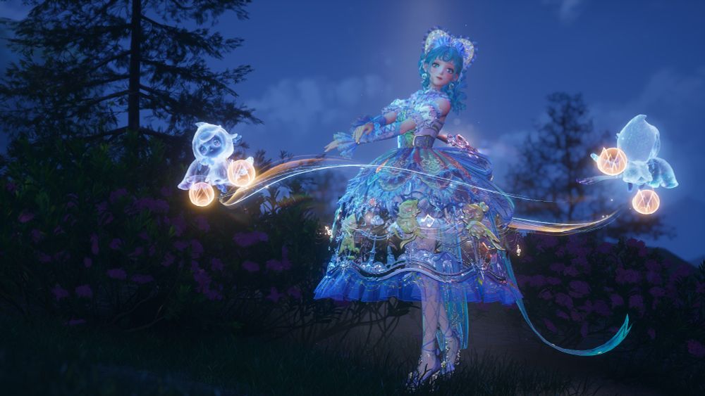 Infinity Nikki screenshot of the second color variant for the limited time outfit Timeless Melody.