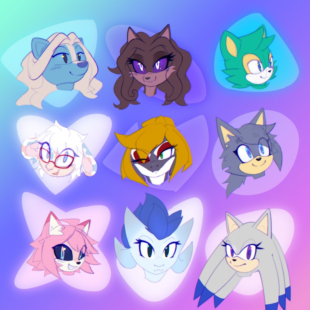 Mass attack with headshots, featuring Skunker, Violet, Lagoon, Opal, Captain Buena, Moon, Lyra, Tundra and Shadic.

Apologies for not being able to do something better for you!
If I were much faster at this, I might have been able to do something better for each one of you. Perhaps next year I'll be able to do so. 😭 
