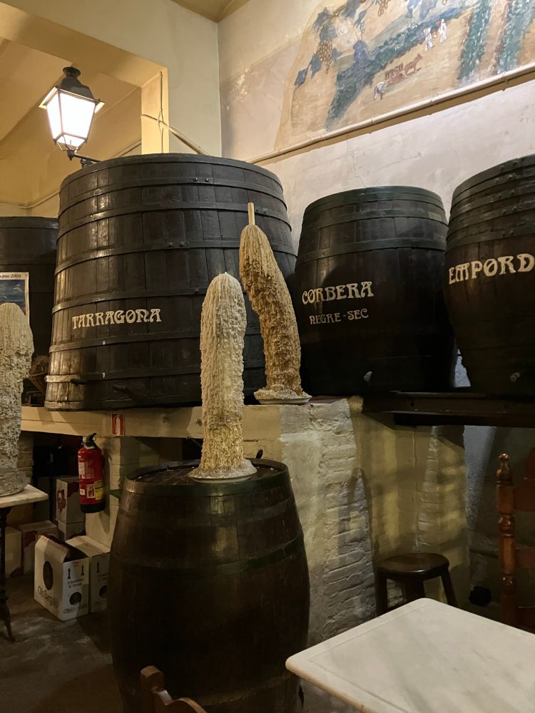 Ginormous candles and wine barrels 