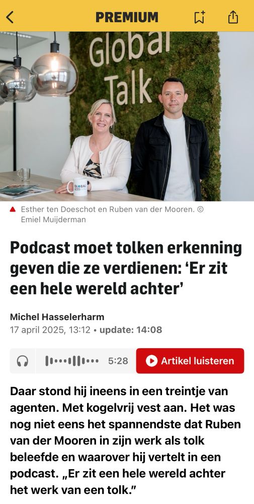 Mooie aandacht vandaag voor opdrachtgever Global Talk in Algemeen Dagblad en aantal regionale dagbladen. 