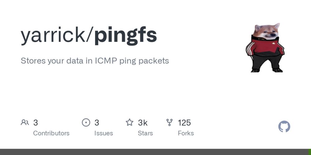 GitHub - yarrick/pingfs: Stores your data in ICMP ping packets