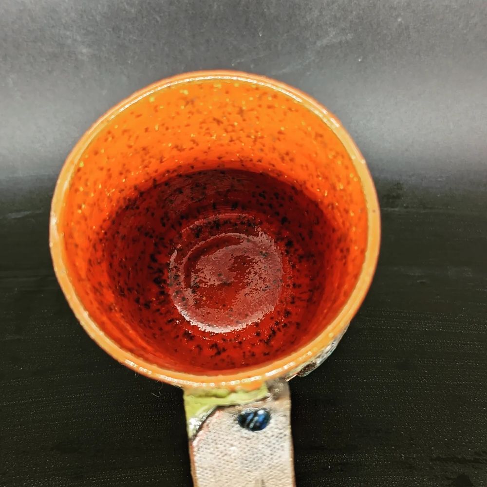 Inside ceramic mug orange