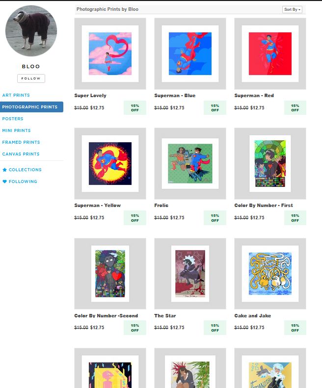 a screenshot of my Inprint store page