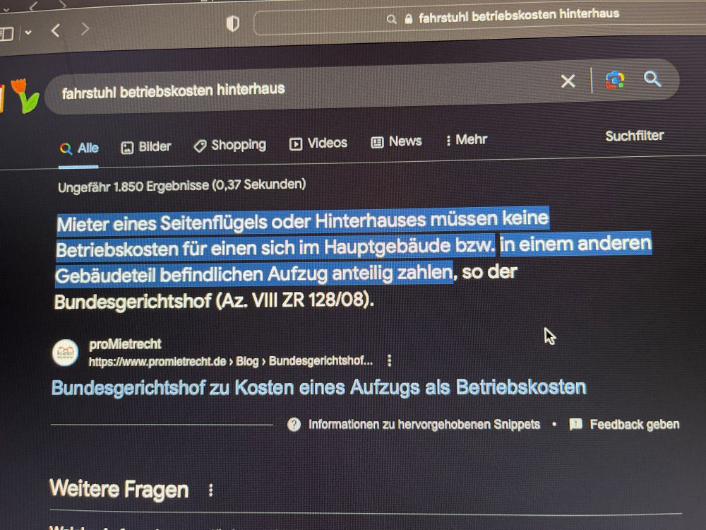 Erdgeschoss ja, Hinterhaus nein. Widerspruch mit Bezug auf das Urteil. Du kommst mit dem Link auf die Vollfassung und auf Presseberichte. Das Schreiben - vielleicht kennst Du jemanden, der das sachlich und emotionslos verfasst.