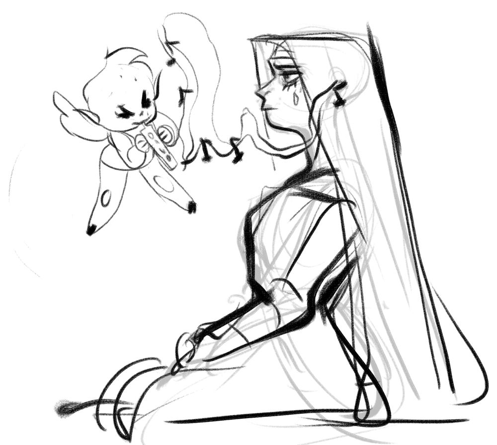 A recreation of the previous image done from memory. 