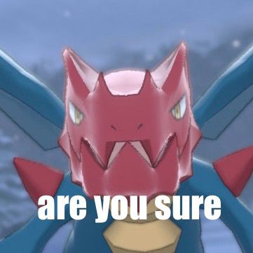 front facing Druddigon with the text: are you sure