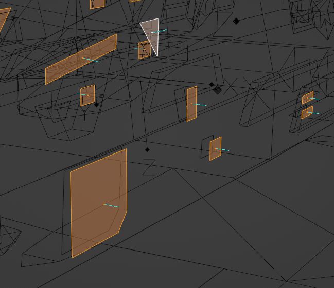 Side of an A-10 with lots of little panels being applied using the Shrinkwrap modifer in Blender.