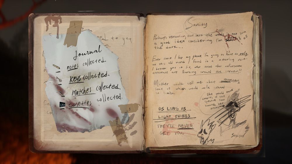 A screenshot of Bentley’s journal from the indie horror game Isle of Leil