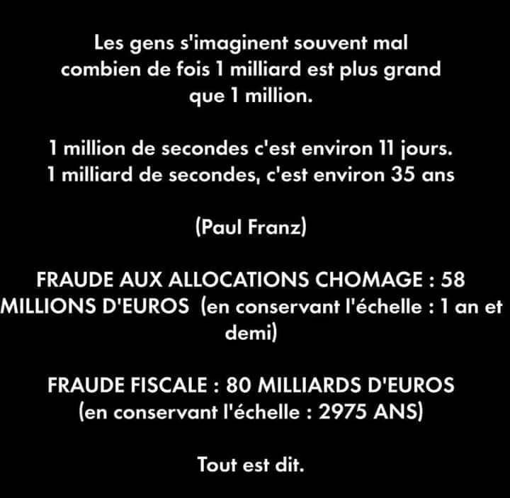 Échelle en secondes entre million et milliard.