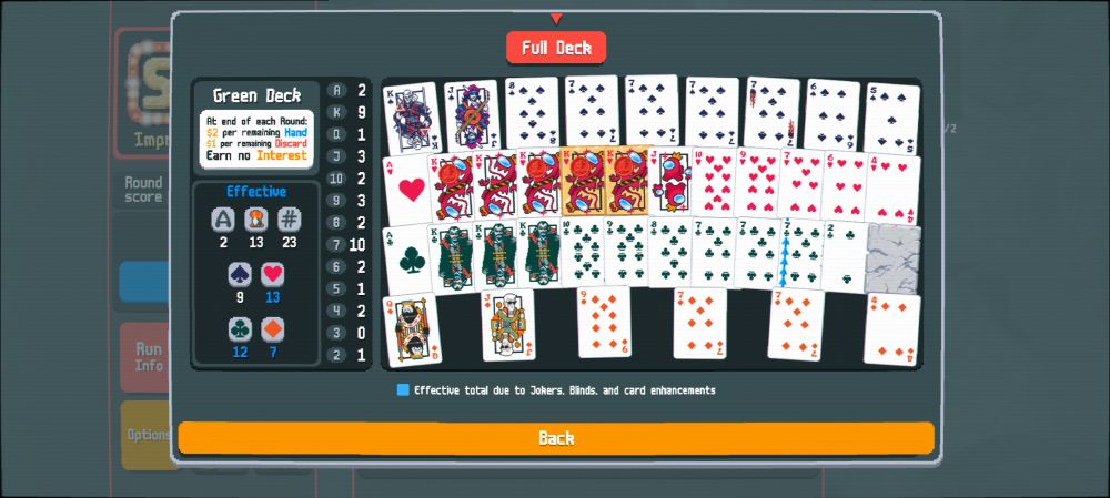 Early Ouija fed me a bunch of 7s, and I naturally filtered towards Kings as back up with Hanging 8s-Js, and using Strength on 6s and Q's. I dived for Deaths and a Mega Spectral gave me a Red Seal into a Cryptid which combined with Triboulet gave me a scoring potential north of 1mil.