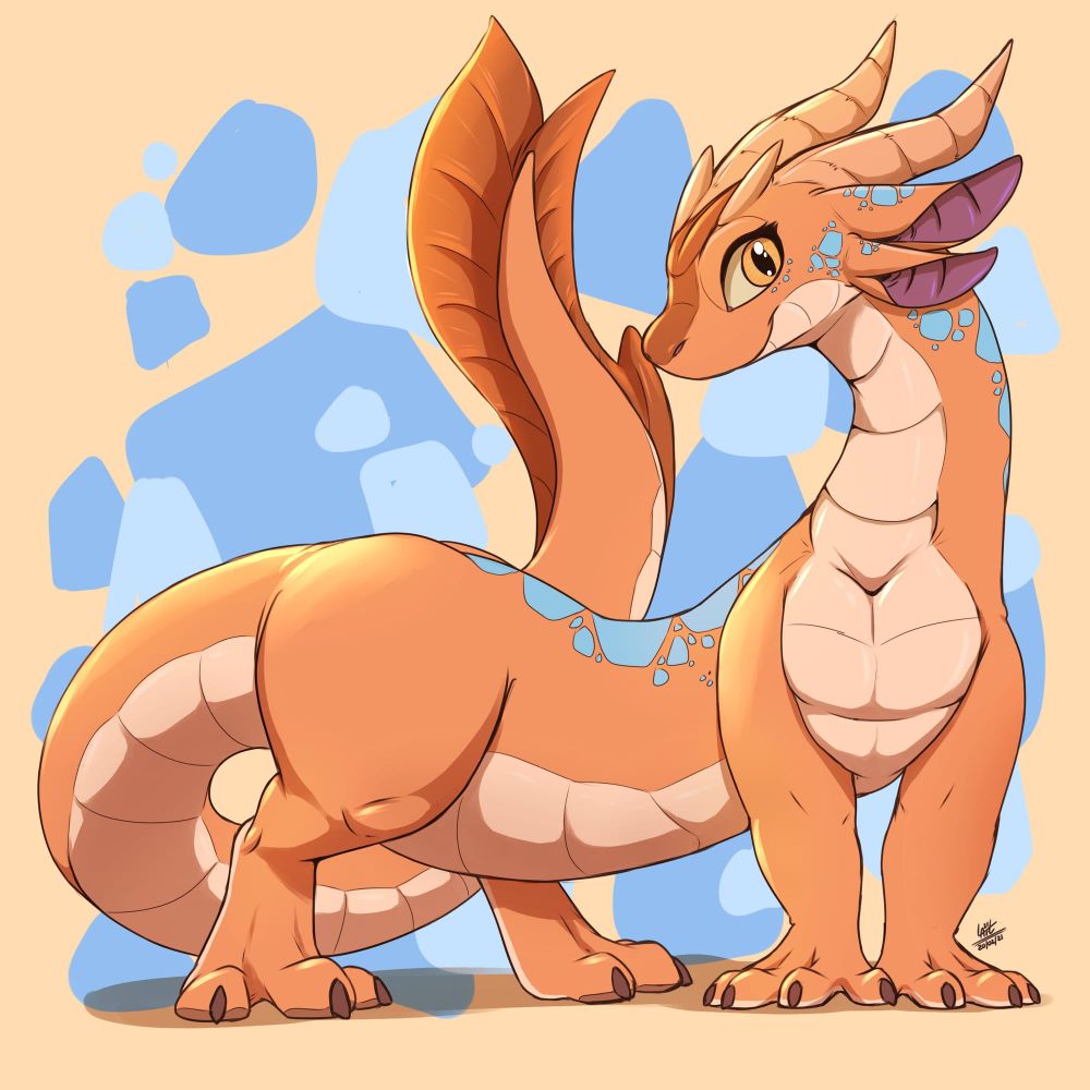 Art of a mythological_scalie by louart. Sourced from e926.net