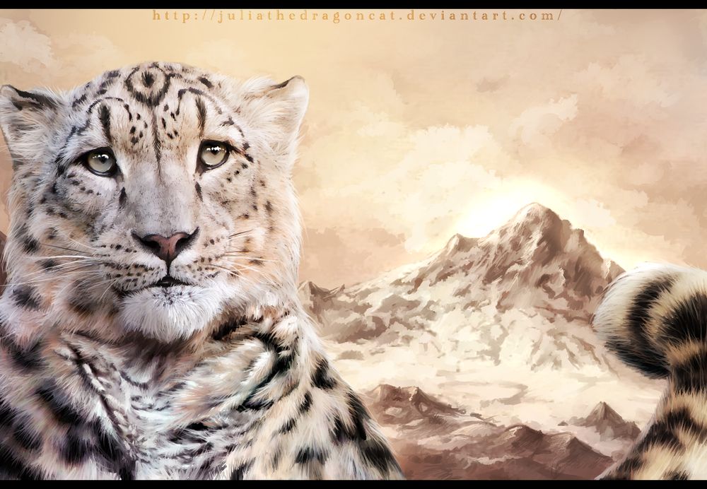 Art of a snow_leopard by juliathedragoncat. Sourced from e926.net