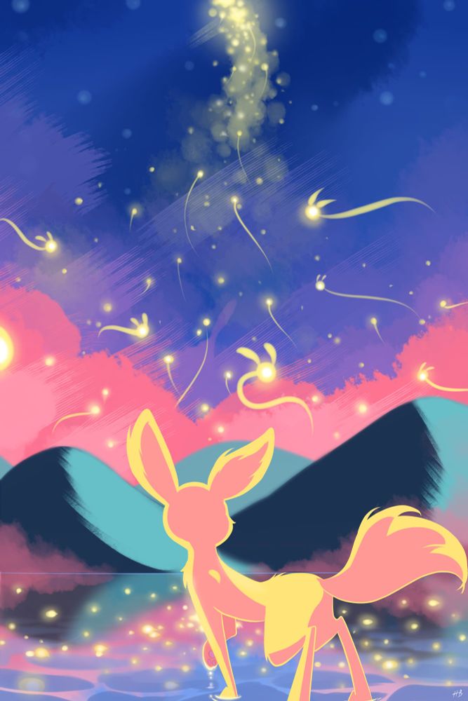 Art of a fox by hydrabb. Sourced from e926.net