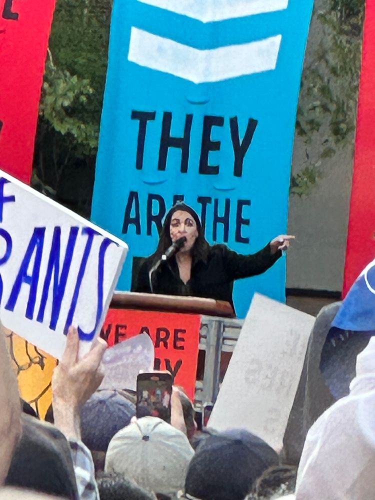 AOC speaking at the 5/1 NYC Foley Square protest. 