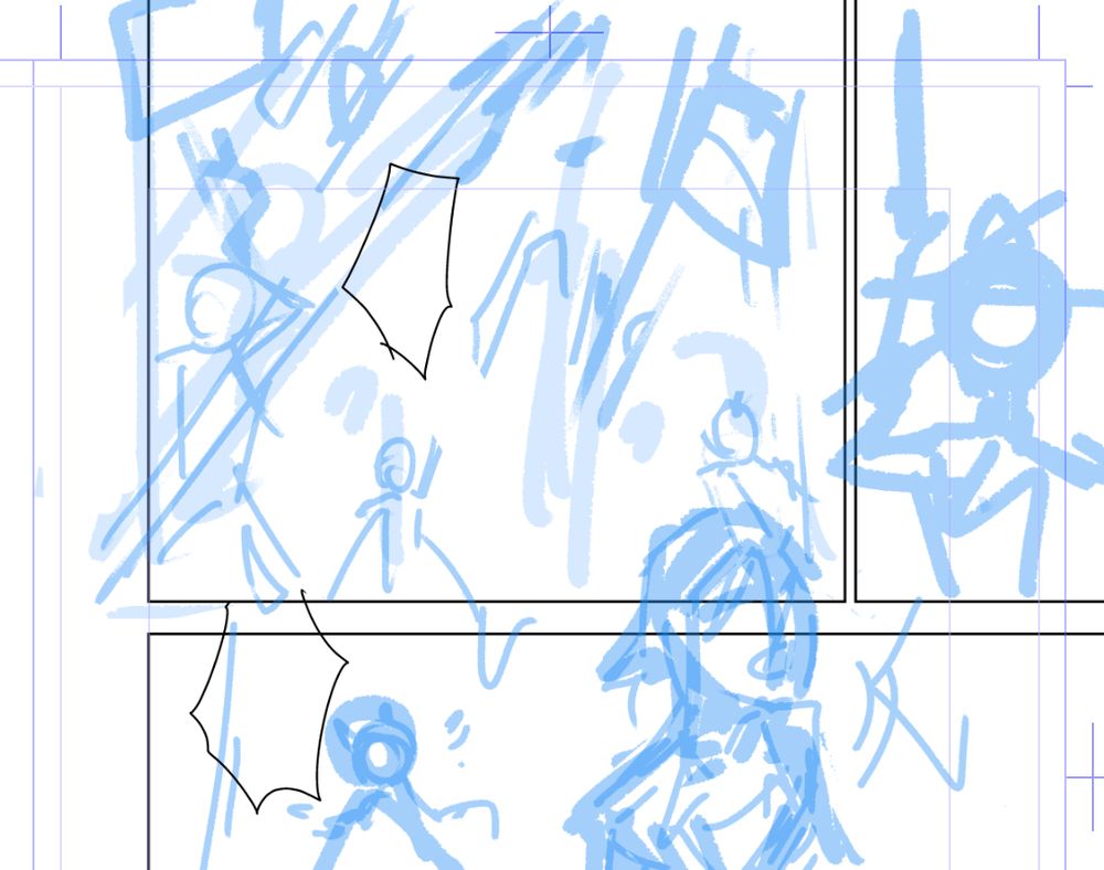 一次創作漫画の原稿進捗スクショ　ラフ