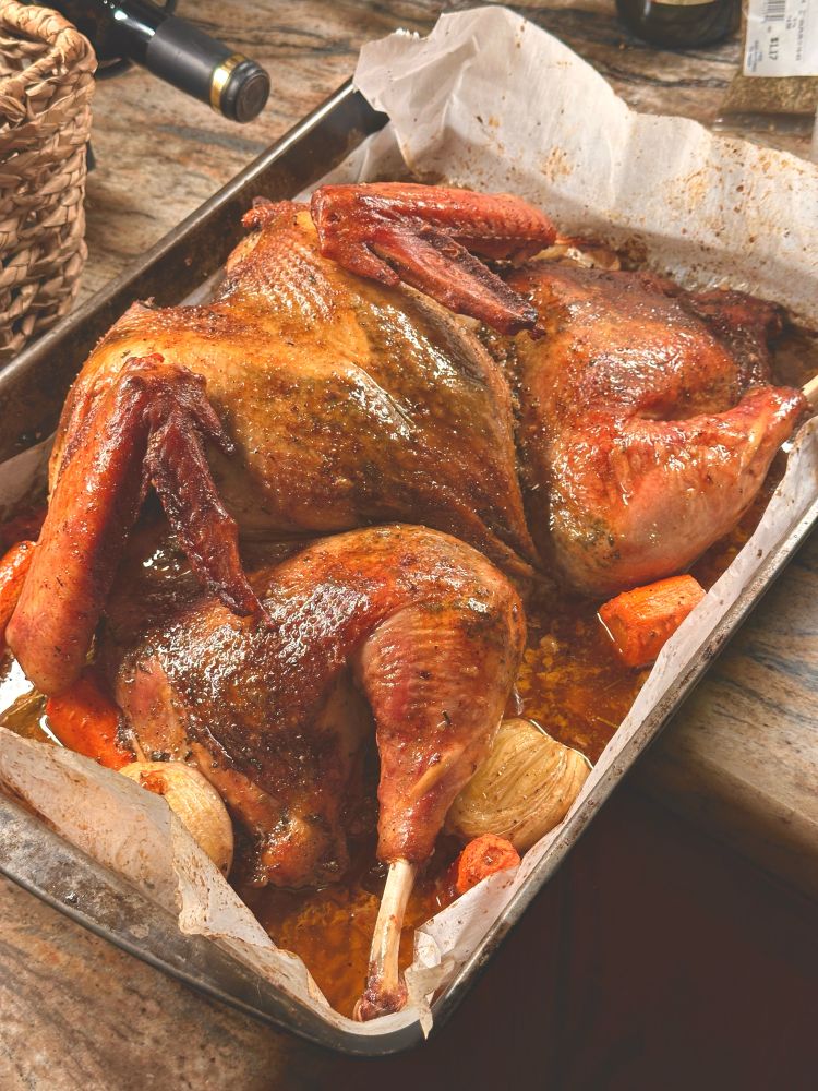 Roasted spatchcocked turkey