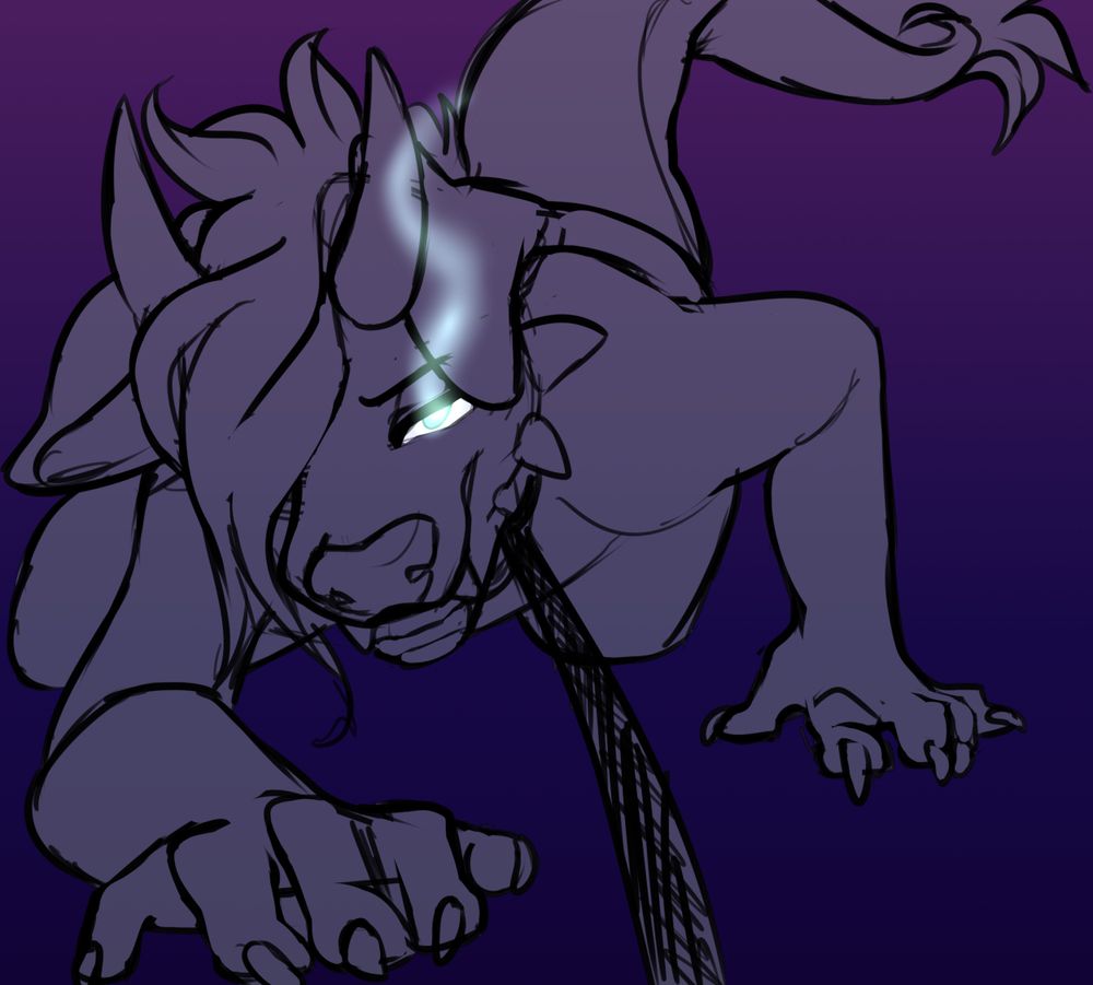Kash, leashed (with the leash being pulled by viewer), crawling in a predatory manner to the viewr