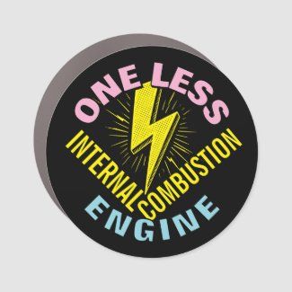 one less car magnet with lightning bolt design