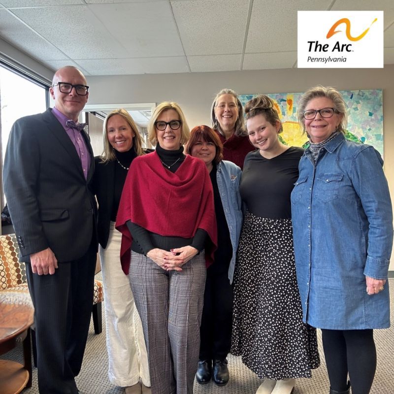 Photo of the Arc of PA team with the Board President of The Arc of the US.