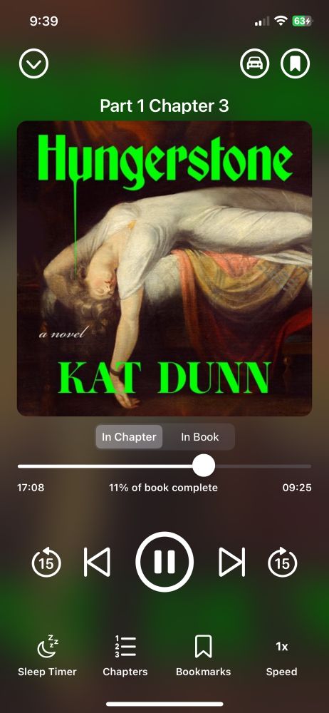 Screenshot from the Libby app of the book Hungerstone by Kat Dunn 
