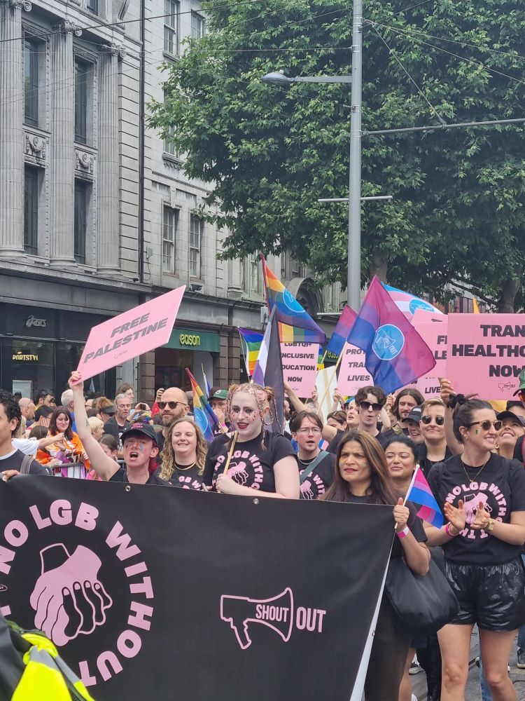 'No LGB without the T' group at Dublin Pride