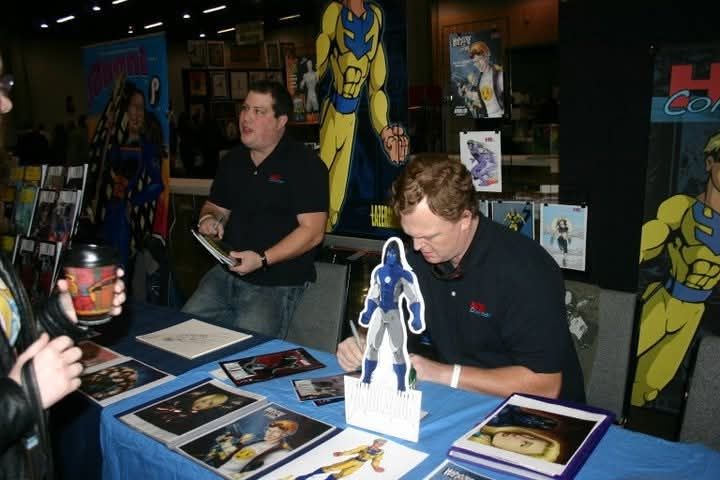 2010: At the table for HBComics for Wizardworld Atlanta. Signing copies of Vindication 3.