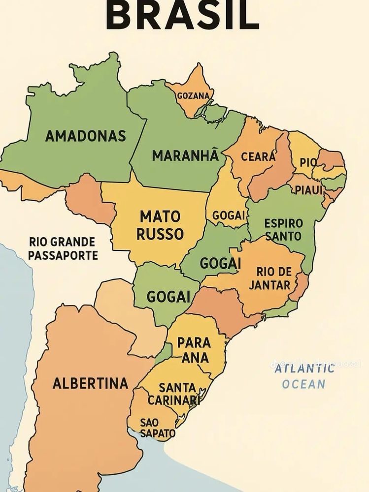 mapa do brasil com todos os nomes dos estados cagados