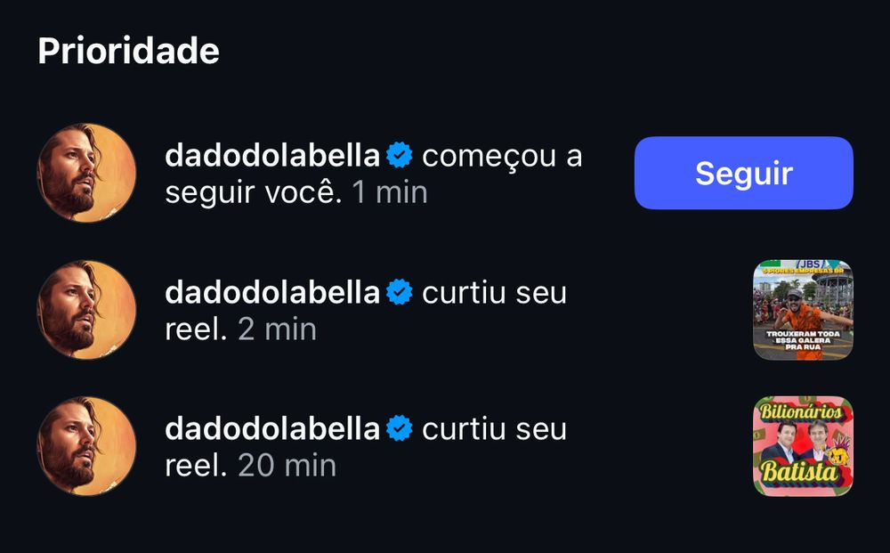 dadodabella começou a seguir você