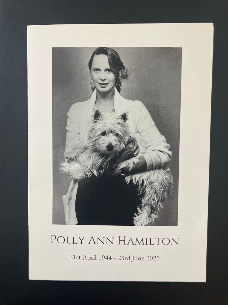 Funeral of Polly Hamilton today.