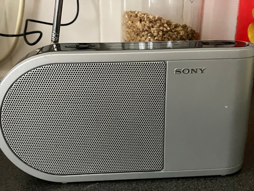 A Sony transistor radio.