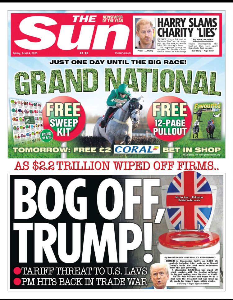 A picture of a loo seat in Union Jack colours representing how the UK could slap tariffs on US toilet seats in retaliation 