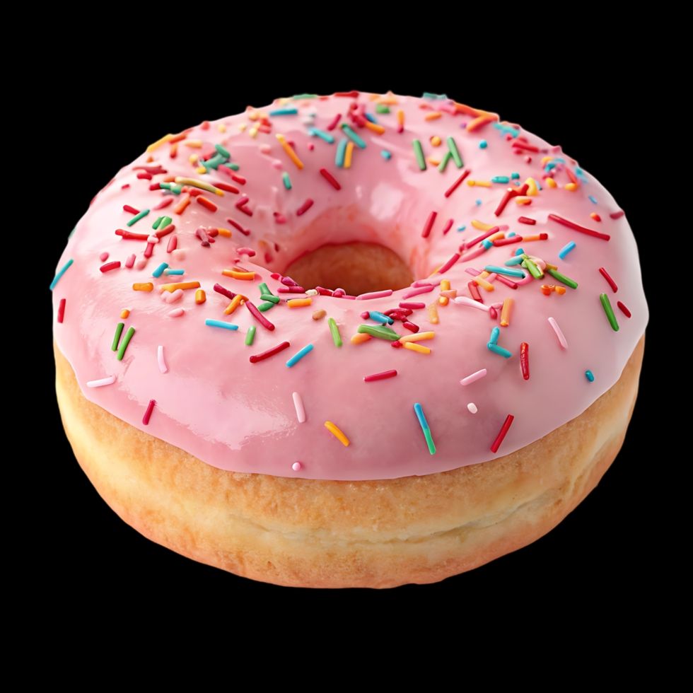 pink donut with sprinkles 