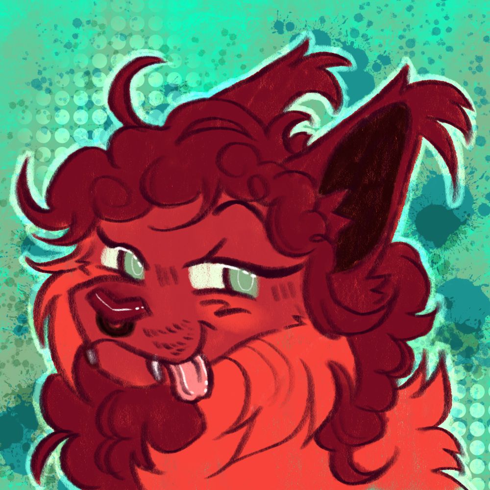 bust of just me, tongue out, not a thought going through my head