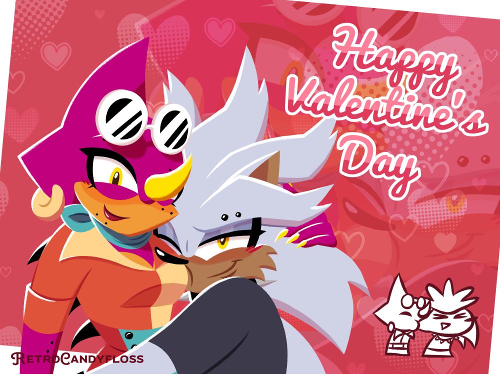 Espilver sonas of me and my partner with text saying "Happy Valentine's Day"