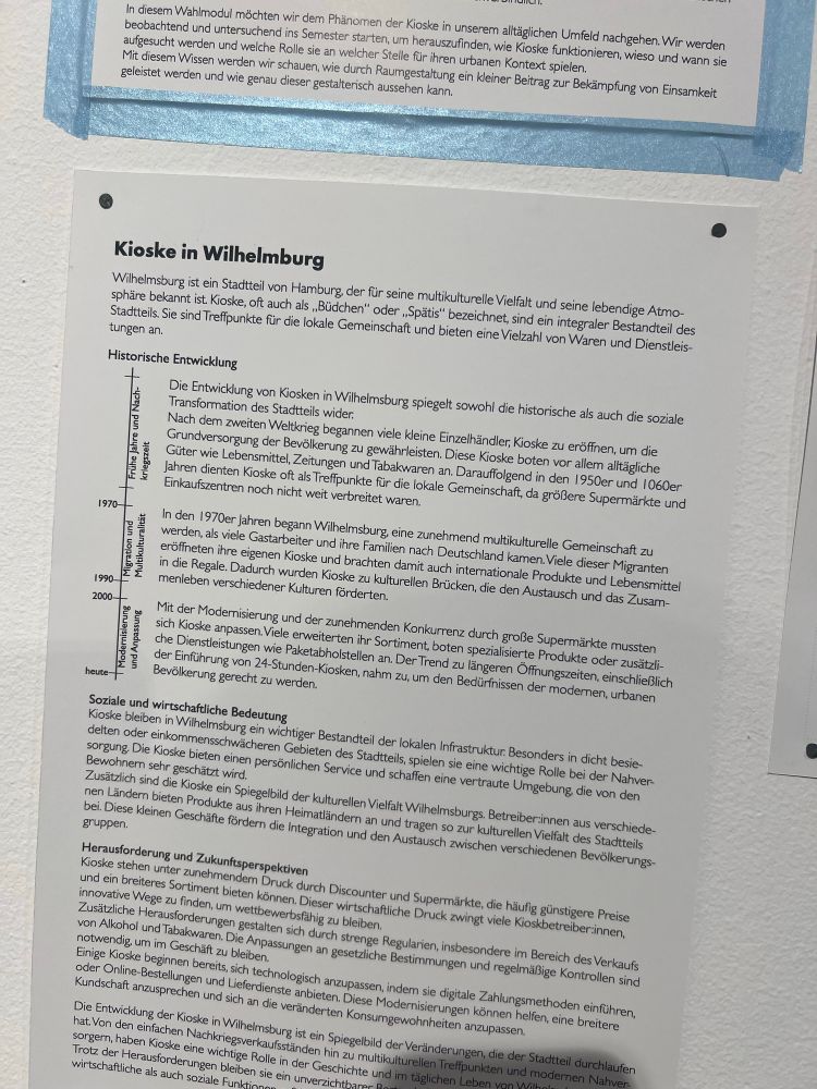 Texttafel zur historischen Entwicklung der Kioskkultur in Wilhelmsburg