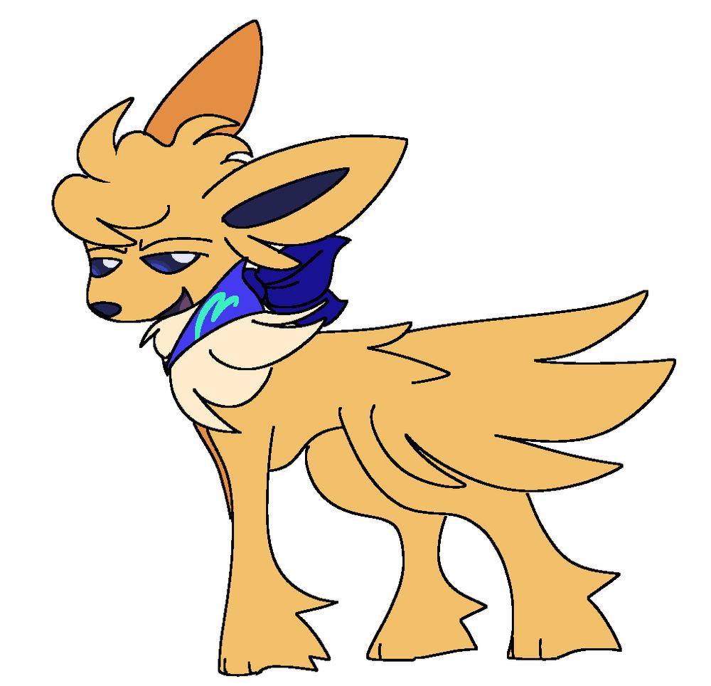 A jolteon with a blue scarf