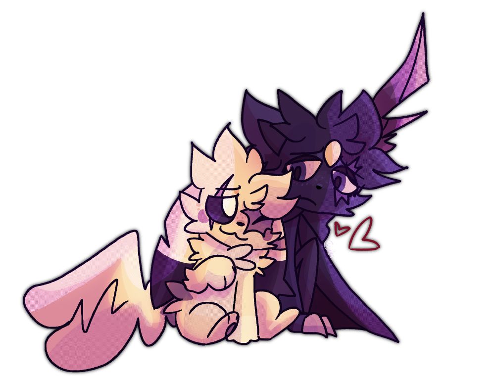 A Pikachu leaning up against a Sneasel. Seemingly lovingly?