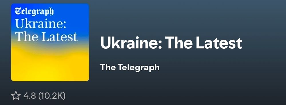 Spotify logo for Telegraph 
Ukraine: the Latest