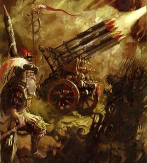 Art of a helstorm rocket battery from warhammer fantasy